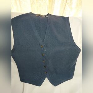 Men's V-Neck Button Front Cardigan Vest - Navy